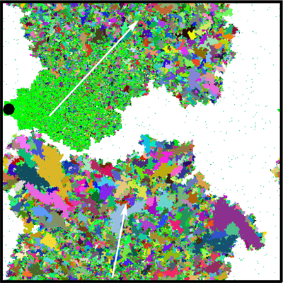 Crack spreading in a heterogeneous solid